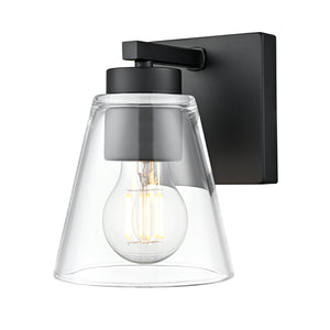 Wall Sconces Strayhan Wall Sconce - Matte Black - Clear Glass - 6in. Extension - E26 Medium Base