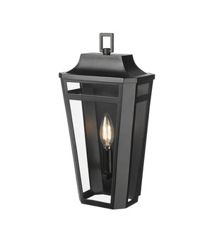 Wall Sconces Sumerlin Outdoor Wall Sconce - Powder Coated Black - Clear Glass - 5.75in. Extension - E12 Candelabra Base