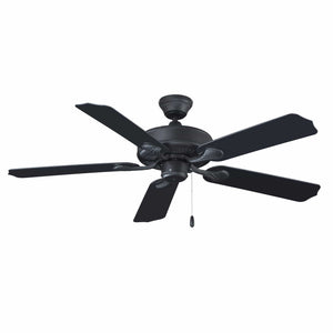Ceiling Fan Sunset 5-Blade Outdoor Ceiling Fan - Matte Black Finish - Matte Black Blade - 52in. Sweep