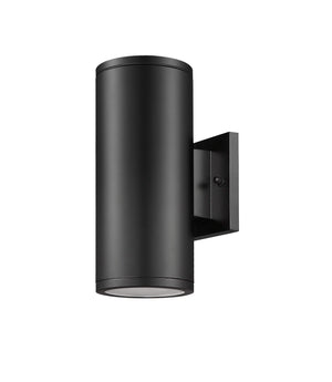 Wall Sconces Vegas Outdoor Wall Sconce - Powder Coated Black - Frosted Glass - 5.87in. Extension - E26 Medium Base
