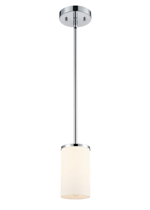 Pendant Fixtures Verlana Pendant Fixture - Chrome - Etched White Glass - 5in. Diameter - E26 Medium Base