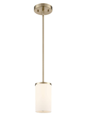 Pendant Fixtures Verlana Pendant Fixture - Modern Gold - Etched White Glass - 5in. Diameter - E26 Medium Base