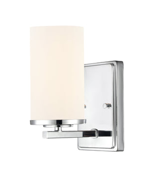 Wall Sconces Verlana Wall Sconce - Chrome - Etched White Glass - 6.5in. Extension - E26 Medium Base