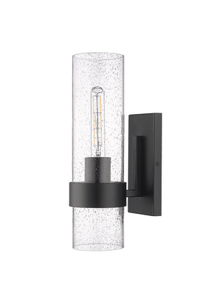 Wall Sconces Wall Sconce - Matte Black - Clear Seeded Glass - 7.25in. Extension - E12 Candelabra Base