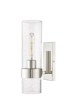 Wall Sconces Wall Sconce - Polished Nickel - Clear Seeded Glass - 7.25in. Extension - E12 Candelabra Base