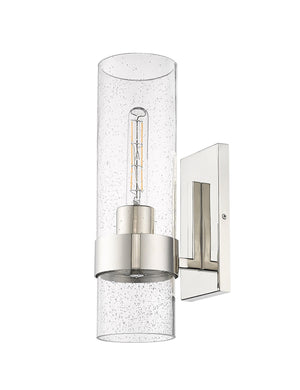 Wall Sconces Wall Sconce - Polished Nickel - Clear Seeded Glass - 7.25in. Extension - E12 Candelabra Base