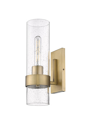 Wall Sconces Wall Sconce - Vintage Brass - Clear Seeded Glass - 7.25in. Extension - E12 Candelabra Base