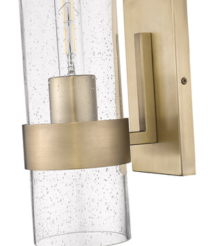 Wall Sconces Wall Sconce - Vintage Brass - Clear Seeded Glass - 7.25in. Extension - E12 Candelabra Base