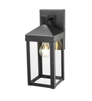 Wall Sconces Yates Outdoor Wall Sconce - Powder Coated Black - Clear Glass - 6.75in. Extension - E26 Medium Base