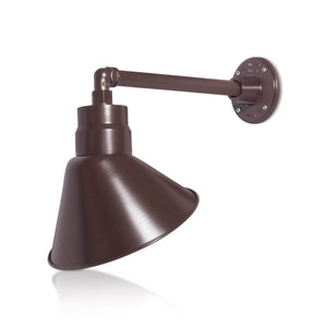 Fovero RLM 10" Bronze RLM Angle Shade With Gooseneck Arm 13” Bronze Straight Arm With Height of 2"