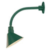 ECO-RLM 10'' Satin Green Angle Shade With Gooseneck 13'' Satin Green Vertical Gooseneck Arm With Arm Height of 12''