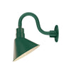 ECO-RLM 10'' Satin Green Angle Shade With Gooseneck