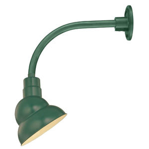 ECO-RLM 10'' Satin Green Emblem Shade With Gooseneck 13'' Satin Green Vertical Gooseneck Arm With Arm Height of 12''