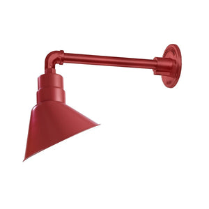 ECO-RLM 10'' Satin Red Angle Shade With Gooseneck 13'' Satin Red Straight Arm