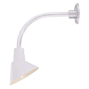 ECO-RLM 10'' White Angle Shade With Gooseneck 13'' White Vertical Gooseneck Arm With Arm Height of 12''