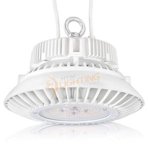 LED High Bay Lights 100W UFO High Bay Light Fixture with Hook (White) - IP65 - 5000K - 13,000 Lm - UL/DLC Qualified
