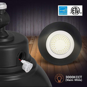 10in Integrated LED Gooseneck Barn Light Fixture With Adjustable Swivel Head - Photocell - Black - Renewed
