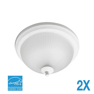 Flush Mounts 11W 11" Round White Dimmable LED Ceiling Light - 180° Beam - 120V - Direct Wiring - 900lm - 3000K Warm White - 2-Pack