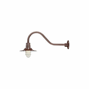 ECO-RLM 12'' Architectural Bronze Radial Wave Shade With Gooseneck 21 1/2'' Architectural Bronze Gooseneck Arm With Arm Height of 6 1/2''