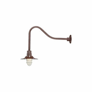 ECO-RLM 12'' Architectural Bronze Radial Wave Shade With Gooseneck 23'' Architectural Bronze Gooseneck Arm With Arm Height of 14''