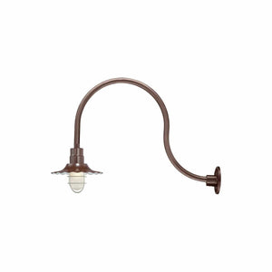 ECO-RLM 12'' Architectural Bronze Radial Wave Shade With Gooseneck 24'' Architectural Bronze Gooseneck Arm With Arm Height of 15''