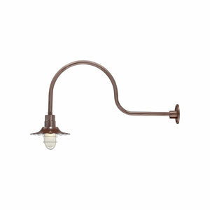 ECO-RLM 12'' Architectural Bronze Radial Wave Shade With Gooseneck 30'' Architectural Bronze Gooseneck Arm With Arm Height of 13''