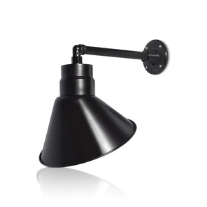 Fovero RLM 12" Black RLM Angle Shade With Gooseneck Arm 13” Black Straight Arm With Height of 2"