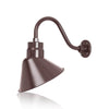Fovero RLM 12" Bronze RLM Angle Shade With Gooseneck Arm 14-1/2" Bronze Gooseneck Arm With Height of 8"
