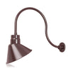 Fovero RLM 12" Bronze RLM Angle Shade With Gooseneck Arm 24" Bronze Gooseneck Arm With Height of 17"