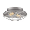 Flush Mounts 12'' Flush Mount Ceiling Fixture with Wire Guard Satin Nickel