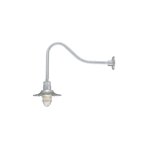 ECO-RLM 12'' Galvanized Radial Wave Shade With Gooseneck 23'' Galvanized Gooseneck Arm With Arm Height of 14''
