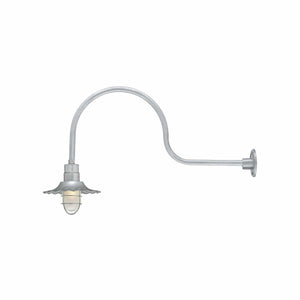 ECO-RLM 12'' Galvanized Radial Wave Shade With Gooseneck 30'' Galvanized Gooseneck Arm With Arm Height of 13''