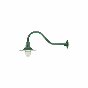 ECO-RLM 12'' Satin Green Radial Wave Shade With Gooseneck 21 1/2'' Satin Green Gooseneck Arm With Arm Height of 6 1/2''