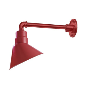 ECO-RLM 12'' Satin Red Angle Shade With Gooseneck 13'' Satin Red Straight Arm