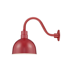 ECO-RLM 12'' Satin Red Deep Bowl Shade With Gooseneck 14 1/2'' Satin Red Gooseneck Arm With Arm Height of 7 1/2''