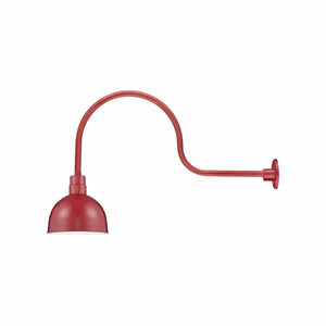 ECO-RLM 12'' Satin Red Deep Bowl Shade With Gooseneck 30'' Satin Red Gooseneck Arm With Arm Height of 13''