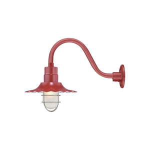ECO-RLM 12'' Satin Red Radial Wave Shade With Gooseneck 14 1/2'' Satin Red Gooseneck Arm With Arm Height of 7 1/2''