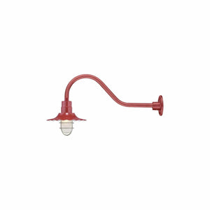 ECO-RLM 12'' Satin Red Radial Wave Shade With Gooseneck 21 1/2'' Satin Red Gooseneck Arm With Arm Height of 6 1/2''