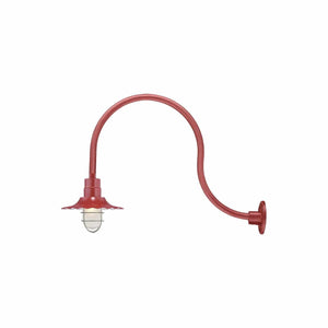 ECO-RLM 12'' Satin Red Radial Wave Shade With Gooseneck 24'' Satin Red Gooseneck Arm With Arm Height of 15''