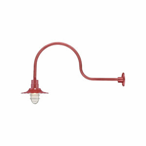 ECO-RLM 12'' Satin Red Radial Wave Shade With Gooseneck 30'' Satin Red Gooseneck Arm With Arm Height of 13''