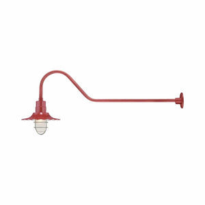 ECO-RLM 12'' Satin Red Radial Wave Shade With Gooseneck 41'' Satin Red Gooseneck Arm With Arm Height of 9''