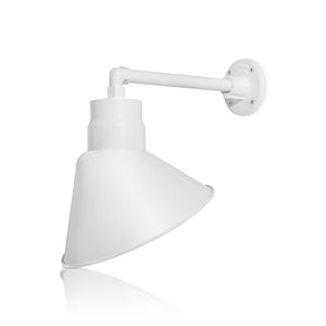 Fovero RLM 12'' White RLM Angle Shade With Gooseneck Arm 13” White Straight Arm With Height of 2"