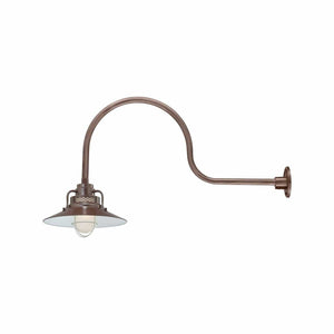 ECO-RLM 14'' Architectural Bronze Railroad Shade With Gooseneck 30'' Architectural Bronze Gooseneck Arm With Arm Height of 13''