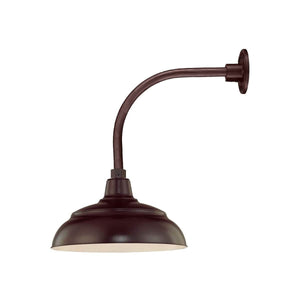 ECO-RLM 14'' Architectural Bronze Warehouse Shade With Gooseneck 13'' Architectural Bronze Vertical Gooseneck Arm With Arm Height of 12''