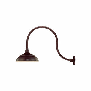 ECO-RLM 14'' Architectural Bronze Warehouse Shade With Gooseneck 24'' Architectural Bronze Gooseneck Arm With Arm Height of 15''