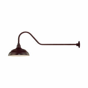 ECO-RLM 14'' Architectural Bronze Warehouse Shade With Gooseneck 41'' Architectural Bronze Gooseneck Arm With Arm Height of 9''