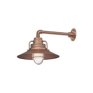 ECO-RLM 14'' Copper Railroad Shade With Gooseneck 13'' Copper Straight Arm