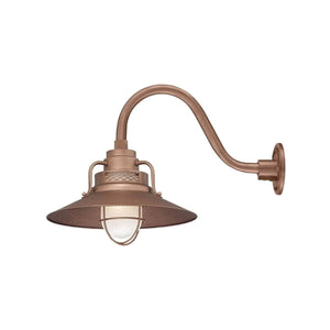 ECO-RLM 14'' Copper Railroad Shade With Gooseneck 14 1/2'' Copper Gooseneck Arm With Arm Height of 7 1/2''
