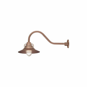 ECO-RLM 14'' Copper Railroad Shade With Gooseneck 21 1/2'' Copper Gooseneck Arm With Arm Height of 6 1/2''