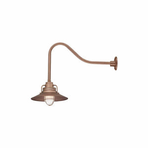 ECO-RLM 14'' Copper Railroad Shade With Gooseneck 23'' Copper Gooseneck Arm With Arm Height of 14''